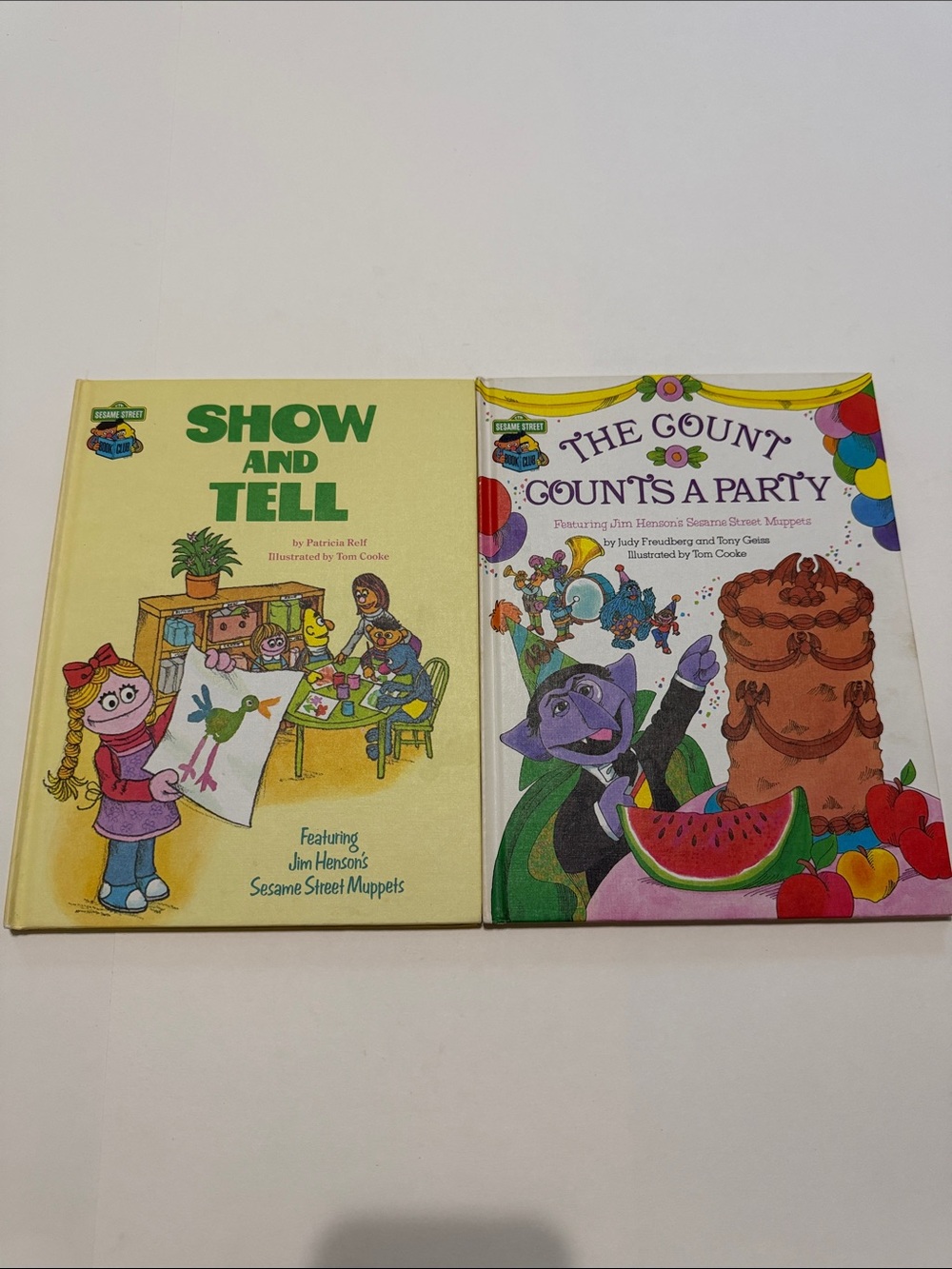 Sesame Street The Count Count's A Party & Show and Tell Hardcover Set of 2 Books